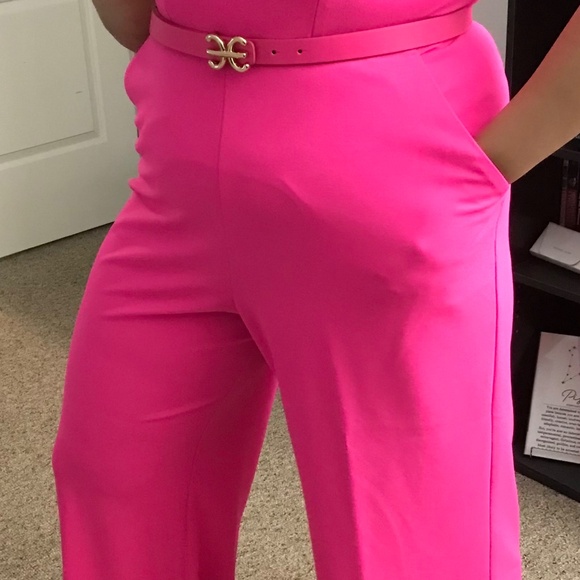 Express Hot Pink Strapless Jumpsuit - Picture 6 of 10